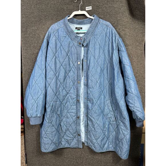 Torrid Chambray Denim Quilted Jacket Womens Size 6 (6X) Light Blue Coat NEW - Picture 1 of 9
